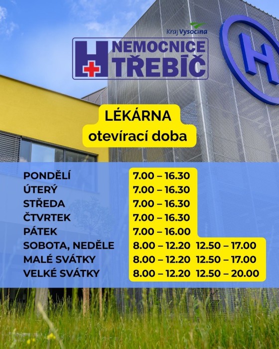 Prodlužujeme otevírací dobu nemocniční lékárny