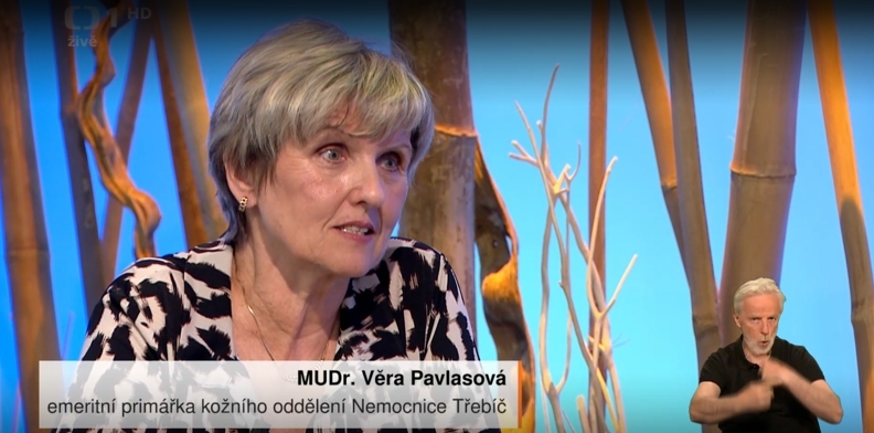 Emeritní primářka kožního oddělení MUDr. Věra Pavlasová hostem pořadu Sama doma