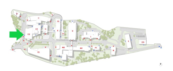 Mapa areálu Nemocnice Třebíč